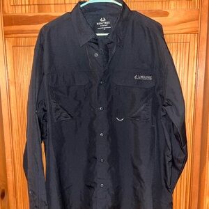 Realtree Black Lightweight Button-Up Fishing Shirt Jacket